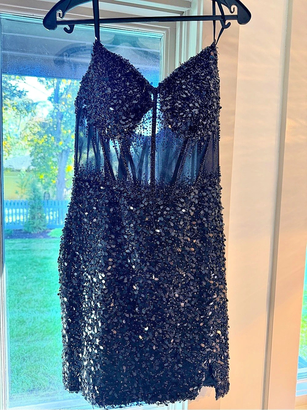 Ladivine CC332 - Ladivine by Cinderella Divine Sequin Mini Dress Black 12